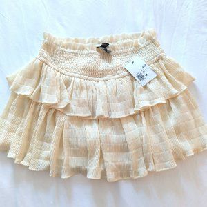 Cream Tier Mini Skirt